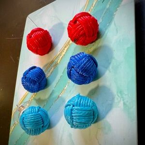 S/3 J CREW Colored Stud Earrings